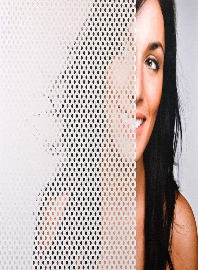 SUNBIRD� One-Way Perforated Vinyl Privacy Window Film Adhesive Window Film Perforated Mesh Film Self Adhesive White Film (24 X 48 Inch) - Image 1